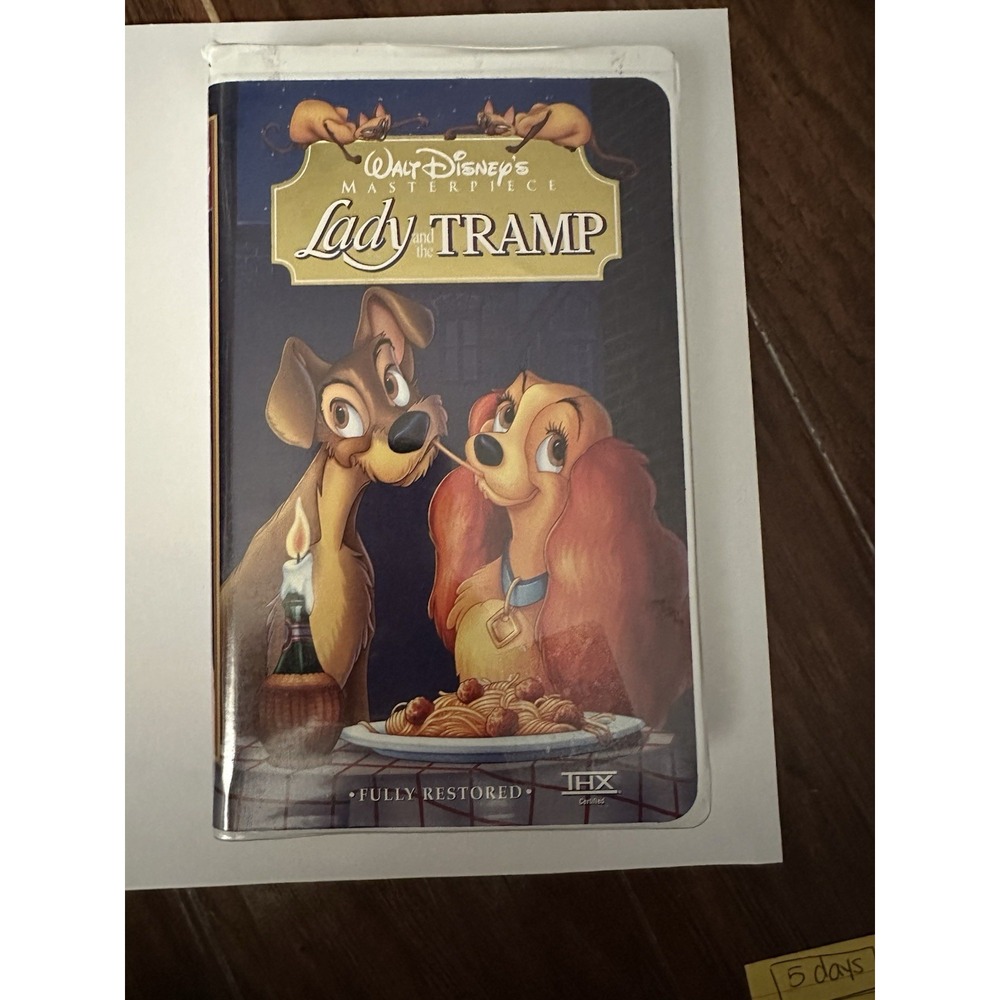 Walt Disney's Masterpiece Lady and‎ the Tramp VHS Movie with Clam Shell Case